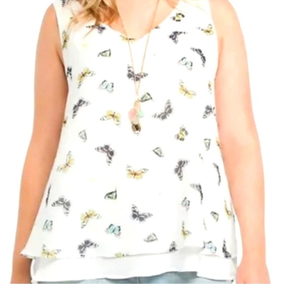 torrid Tops - Torrid - Layered Butterfly Tank Top - Size 3 (Women's 3X)